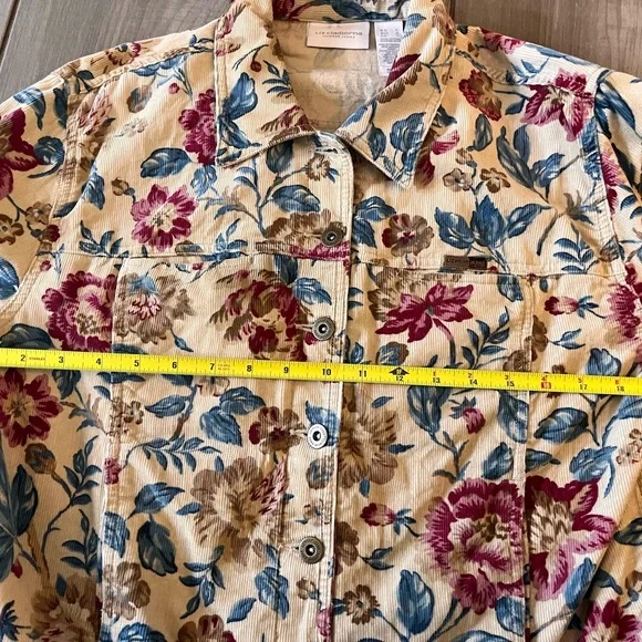 Vintage Lizwear Jeans Floral Corduroy Jacket by Liz Claiborne - Picture 2 of 15